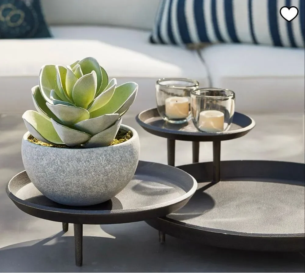 Pottery Barn Handcrafted Metal Tiered Tray